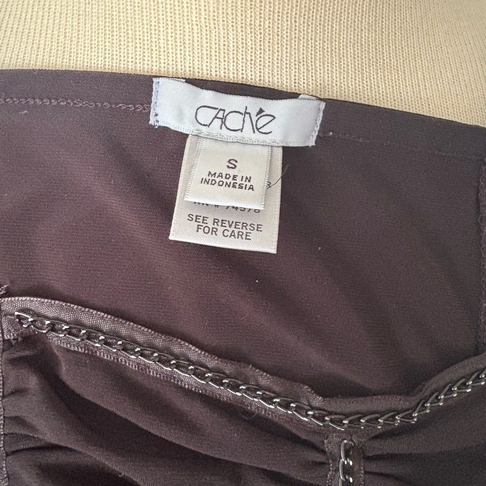 Cache Black Ruched top small - Picture 5 of 5